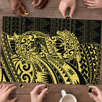 Yellow Couple Dolphins Maori Polynesian Style Puzzle - Polynesian Pride