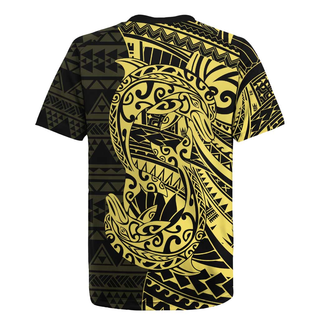 Yellow Couple Dolphins Maori Polynesian Style Rugby Jersey