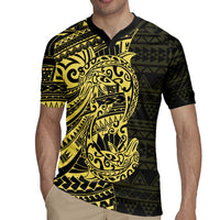 Yellow Couple Dolphins Maori Polynesian Style Rugby Jersey