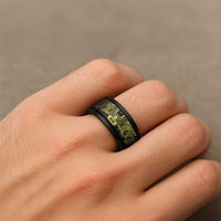 Yellow Couple Dolphins Maori Polynesian Style Spinner Ring - Polynesian Pride
