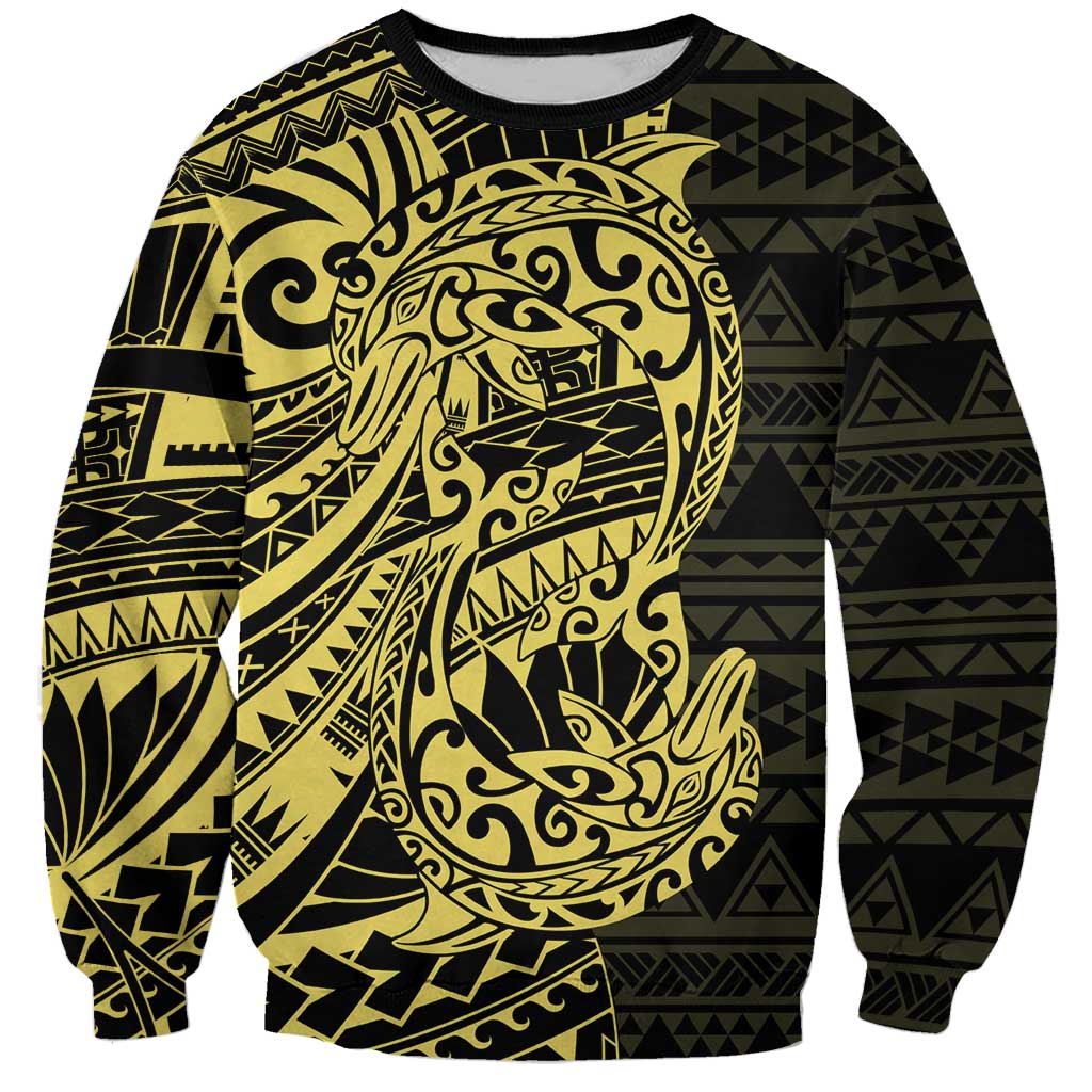 Yellow Couple Dolphins Maori Polynesian Style Sweatshirt LT9 Unisex Yellow - Polynesian Pride