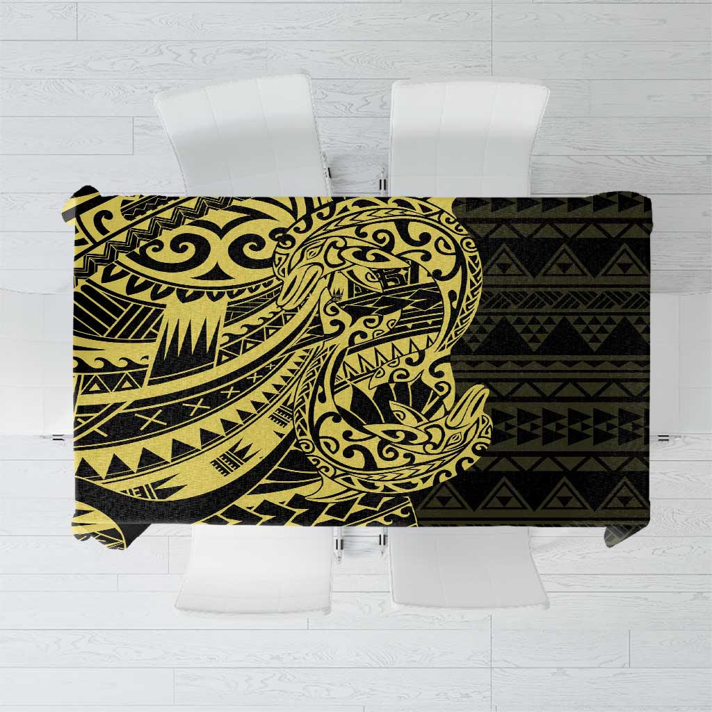 Yellow Couple Dolphins Maori Polynesian Style Tablecloth LT9 Yellow - Polynesian Pride