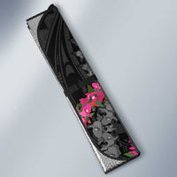 Guam Bougainvillea Lei Auto Sun Shade Chamorro Tribal Pattern - Polynesian Pride