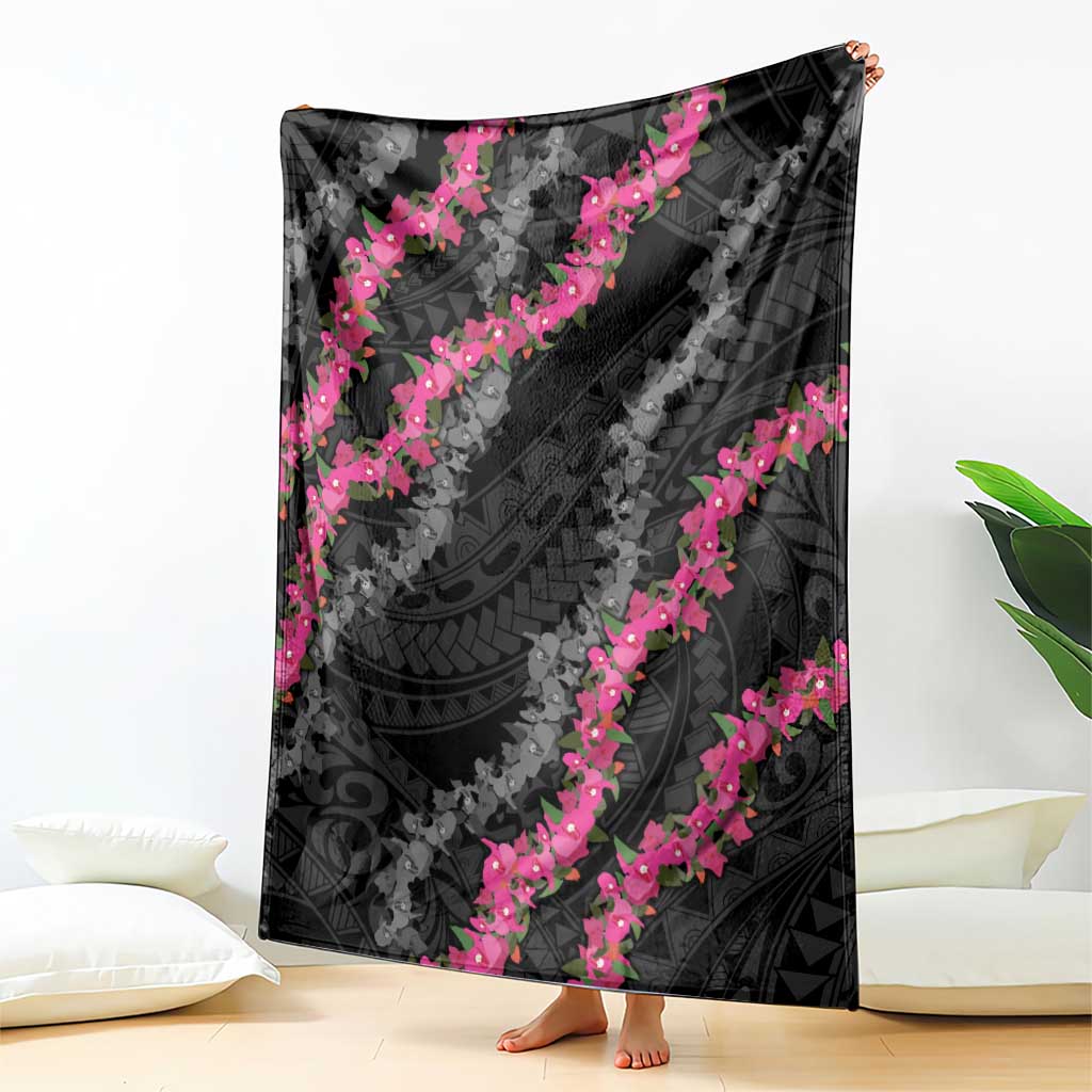 Guam Bougainvillea Lei Blanket Chamorro Tribal Pattern