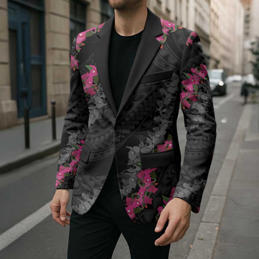 Guam Bougainvillea Lei Blazer Chamorro Tribal Pattern LT9 - Polynesian Pride