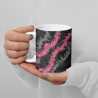 Guam Bougainvillea Lei Ceramic Mug Chamorro Tribal Pattern - Polynesian Pride