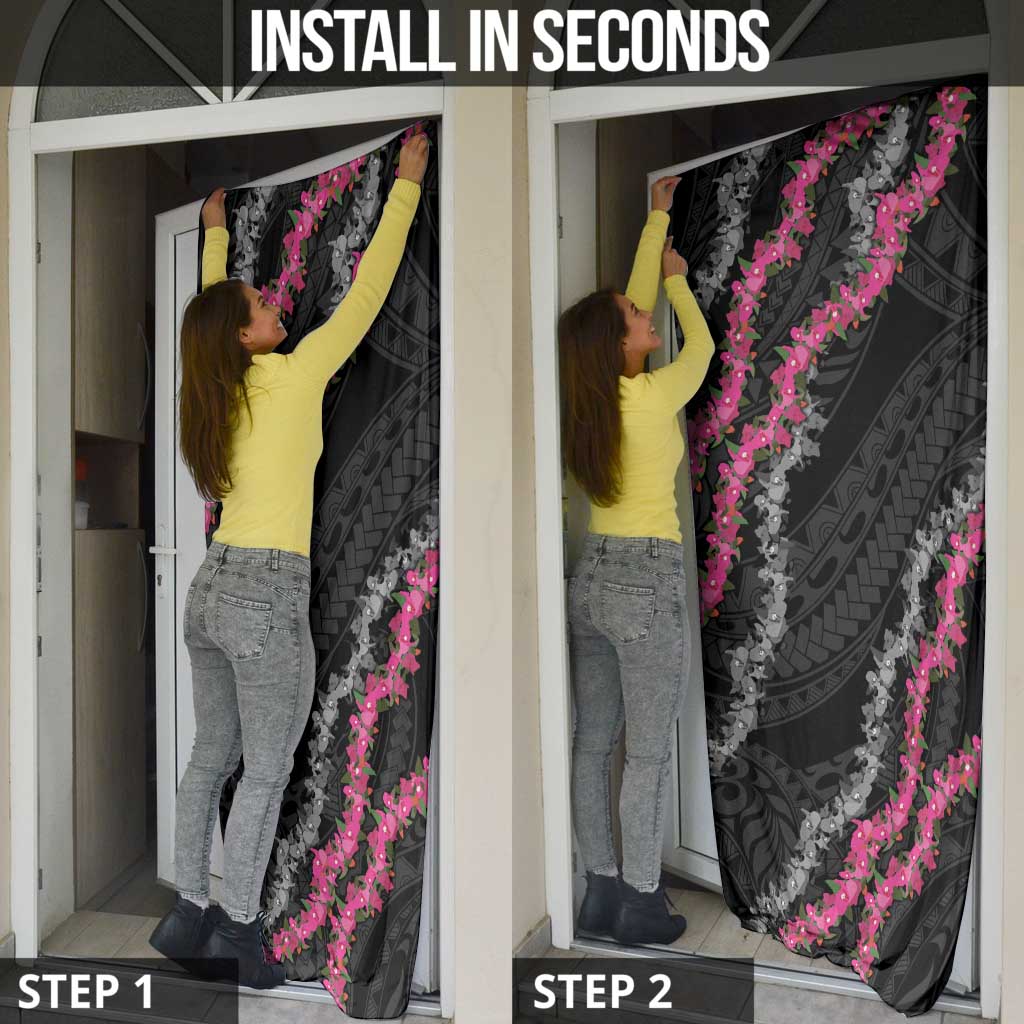 Guam Bougainvillea Lei Door Cover Chamorro Tribal Pattern - Polynesian Pride