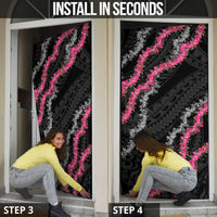 Guam Bougainvillea Lei Door Cover Chamorro Tribal Pattern - Polynesian Pride