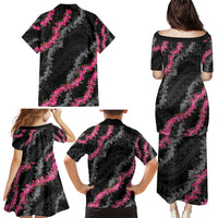 Guam Bougainvillea Lei Family Matching Puletasi and Hawaiian Shirt Chamorro Tribal Pattern LT9 - Polynesian Pride