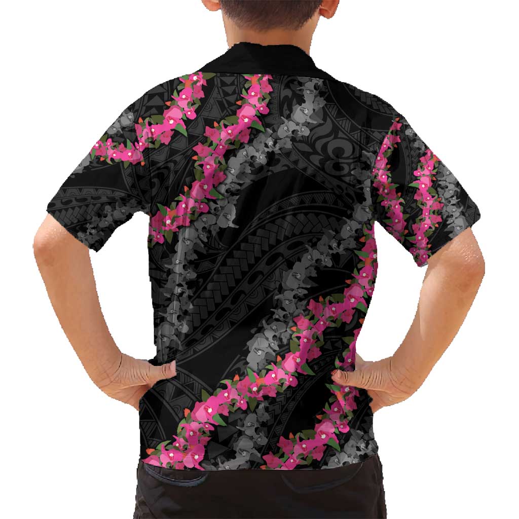 Guam Bougainvillea Lei Family Matching Summer Maxi Dress and Hawaiian Shirt Chamorro Tribal Pattern LT9 - Polynesian Pride