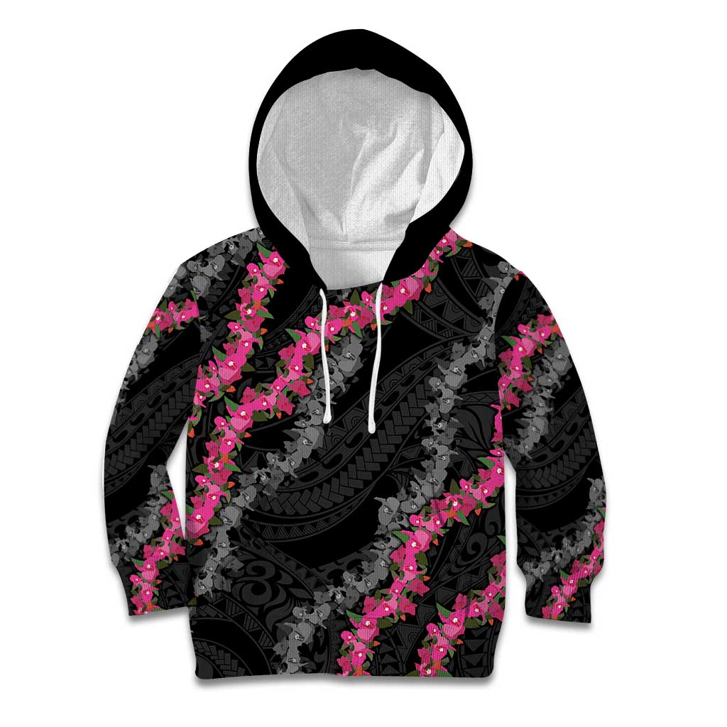 Guam Bougainvillea Lei Kid Hoodie Chamorro Tribal Pattern