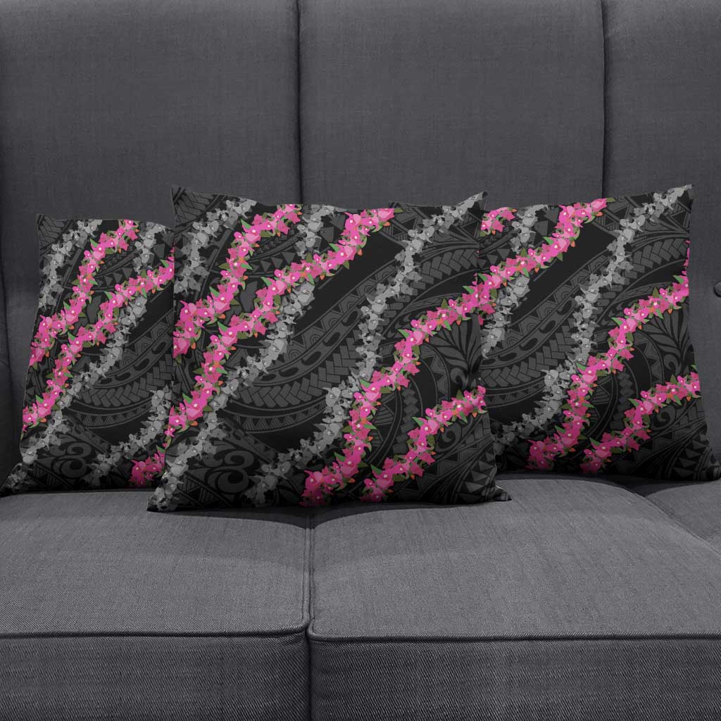 Guam Bougainvillea Lei Pillow Cover Chamorro Tribal Pattern LT9 - Polynesian Pride