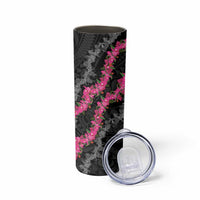 Guam Bougainvillea Lei Skinny Tumbler Chamorro Tribal Pattern