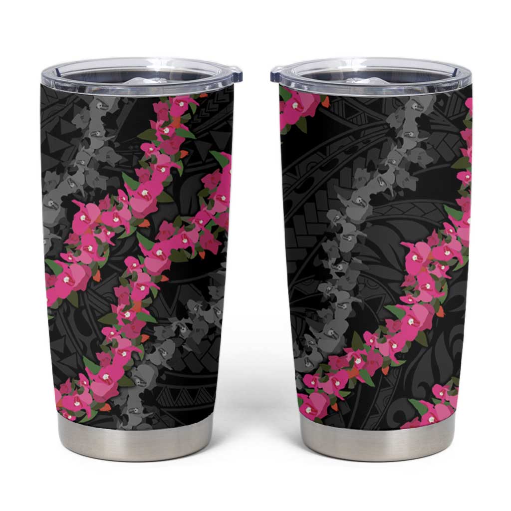 Guam Bougainvillea Lei Tumbler Cup Chamorro Tribal Pattern