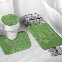 Hawaii Molokai Island Kukui Nut Flowers Bathroom Set Tribal Kakau Pattern - Polynesian Pride