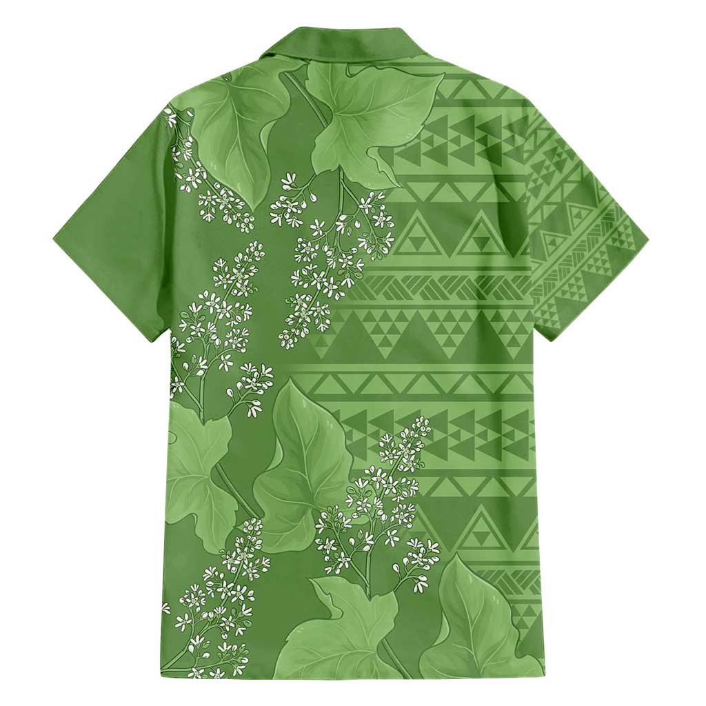 Hawaii Molokai Island Kukui Nut Flowers Family Matching Short Sleeve Bodycon Dress and Hawaiian Shirt Tribal Kakau Pattern LT9 - Polynesian Pride