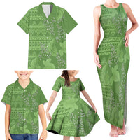 Hawaii Molokai Island Kukui Nut Flowers Family Matching Tank Maxi Dress and Hawaiian Shirt Tribal Kakau Pattern LT9 - Polynesian Pride