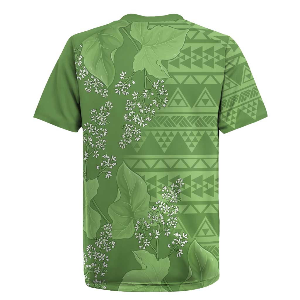 Hawaii Molokai Island Kukui Nut Flowers Rugby Jersey Tribal Kakau Pattern LT9 - Polynesian Pride