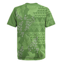 Hawaii Molokai Island Kukui Nut Flowers Rugby Jersey Tribal Kakau Pattern LT9 - Polynesian Pride