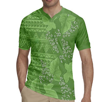 Hawaii Molokai Island Kukui Nut Flowers Rugby Jersey Tribal Kakau Pattern LT9 - Polynesian Pride