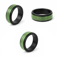 Hawaii Molokai Island Kukui Nut Flowers Spinner Ring Tribal Kakau Pattern - Polynesian Pride