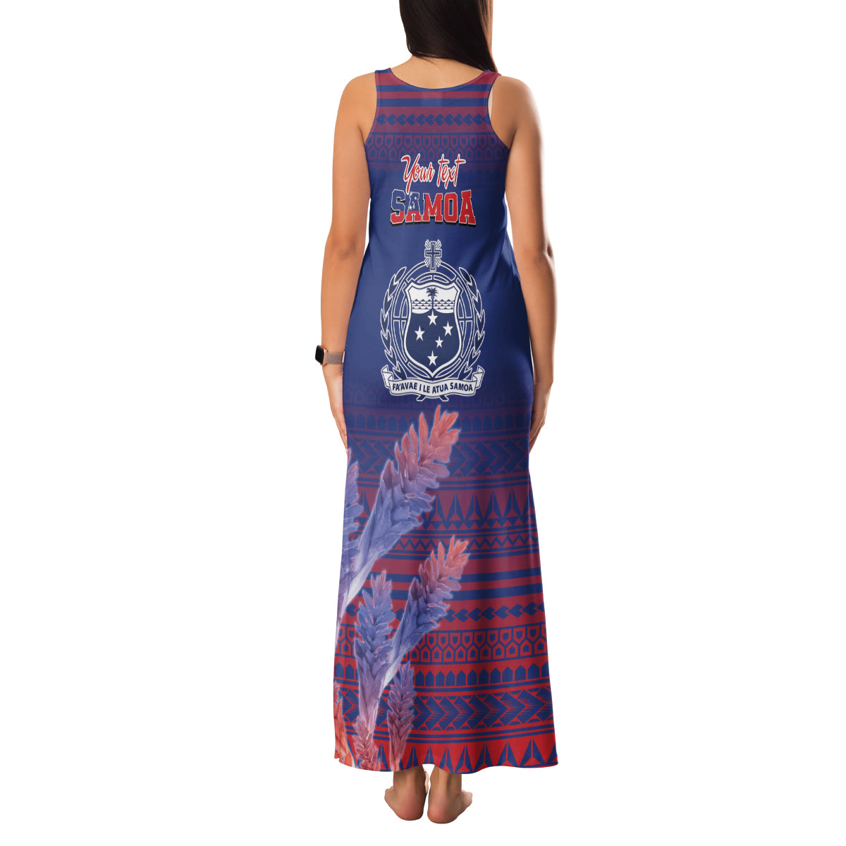 Custom Samoa 1962 Independence Day Custom Family Matching Tank Maxi Dress and Hawaiian Shirt Manuia le Aso Tuto'atasi Ula Nifo Blue Art
