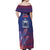 Custom Samoa 1962 Independence Day Custom Off Shoulder Maxi Dress Manuia le Aso Tuto'atasi Ula Nifo Blue Art