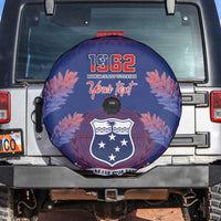 Custom Samoa 1962 Independence Day Custom Spare Tire Cover Manuia le Aso Tuto'atasi Ula Nifo Blue Art