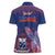 Custom Samoa 1962 Independence Day Custom Women Polo Shirt Manuia le Aso Tuto'atasi Ula Nifo Blue Art