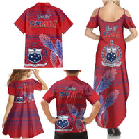 Custom Samoa 1962 Independence Day Custom Family Matching Summer Maxi Dress and Hawaiian Shirt Manuia le Aso Tuto'atasi Ula Nifo Red Art