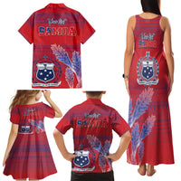 Custom Samoa 1962 Independence Day Custom Family Matching Tank Maxi Dress and Hawaiian Shirt Manuia le Aso Tuto'atasi Ula Nifo Red Art
