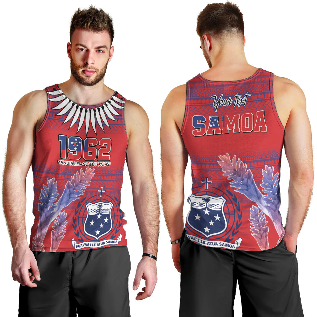 Custom Samoa 1962 Independence Day Custom Men Tank Top Manuia le Aso Tuto'atasi Ula Nifo Red Art