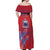 Custom Samoa 1962 Independence Day Custom Off Shoulder Maxi Dress Manuia le Aso Tuto'atasi Ula Nifo Red Art