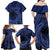 Custom Samoa 62nd Manuia le Aso Tuto'atasi Family Matching Off Shoulder Maxi Dress and Hawaiian Shirt Samoan Tatau Blue Art