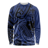 Custom Samoa 62nd Manuia le Aso Tuto'atasi Long Sleeve Shirt Samoan Tatau Blue Art