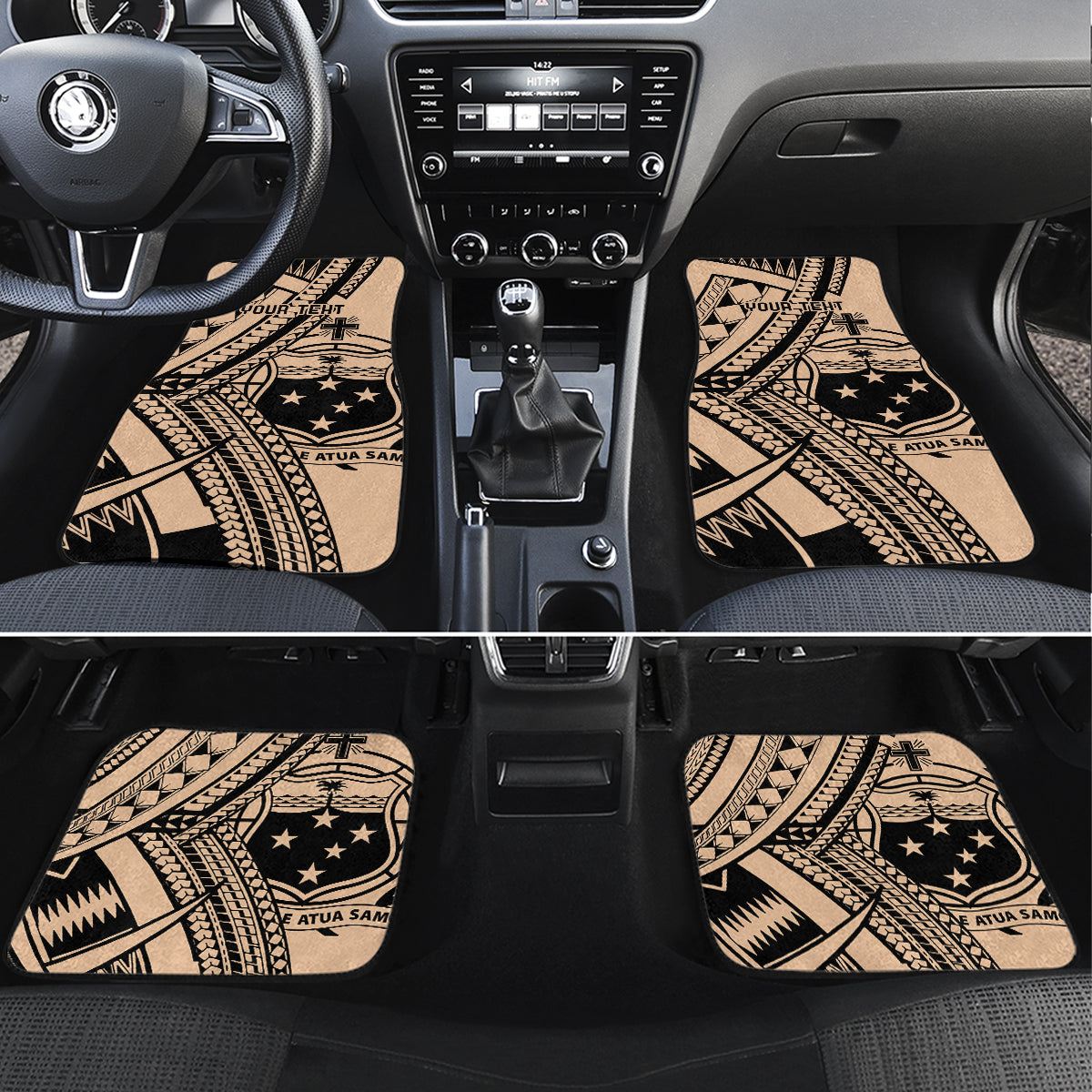 Custom Samoa Manuia le 62 Tausaga O le Tuto’atasi Car Mats Samoan Tatau Beige Art