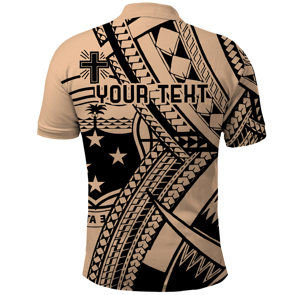 Custom Samoa Manuia le 62 Tausaga O le Tutoatasi Polo Shirt Samoan Tatau Beige Art LT9 - Polynesian Pride