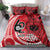 Custom Samoa Manuia le 62 Tausaga O le Tuto’atasi Bedding Set Samoan Tatau Red Art