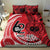 Custom Samoa Manuia le 62 Tausaga O le Tuto’atasi Bedding Set Samoan Tatau Red Art