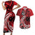 Custom Samoa Manuia le 62 Tausaga O le Tuto’atasi Couples Matching Short Sleeve Bodycon Dress and Hawaiian Shirt Samoan Tatau Red Art