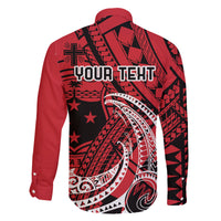 Custom Samoa Manuia le 62 Tausaga O le Tuto’atasi Family Matching Summer Maxi Dress and Hawaiian Shirt Samoan Tatau Red Art