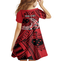 Custom Samoa Manuia le 62 Tausaga O le Tuto’atasi Family Matching Tank Maxi Dress and Hawaiian Shirt Samoan Tatau Red Art