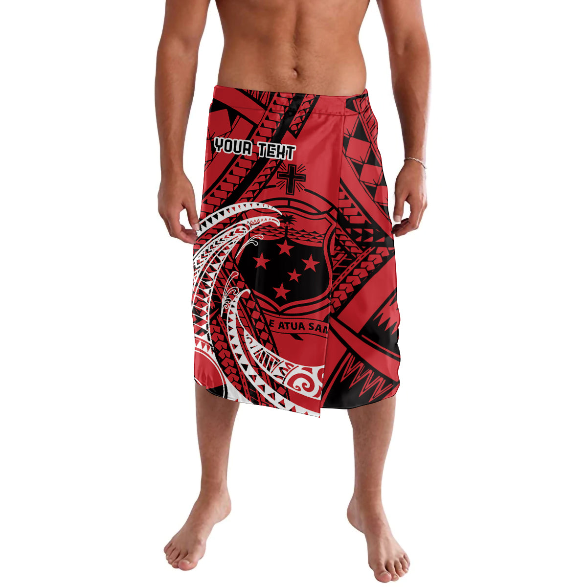 Custom Samoa Manuia le 62 Tausaga O le Tuto’atasi Lavalava Samoan Tatau Red Art