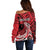 Custom Samoa Manuia le 62 Tausaga O le Tuto’atasi Off Shoulder Sweater Samoan Tatau Red Art