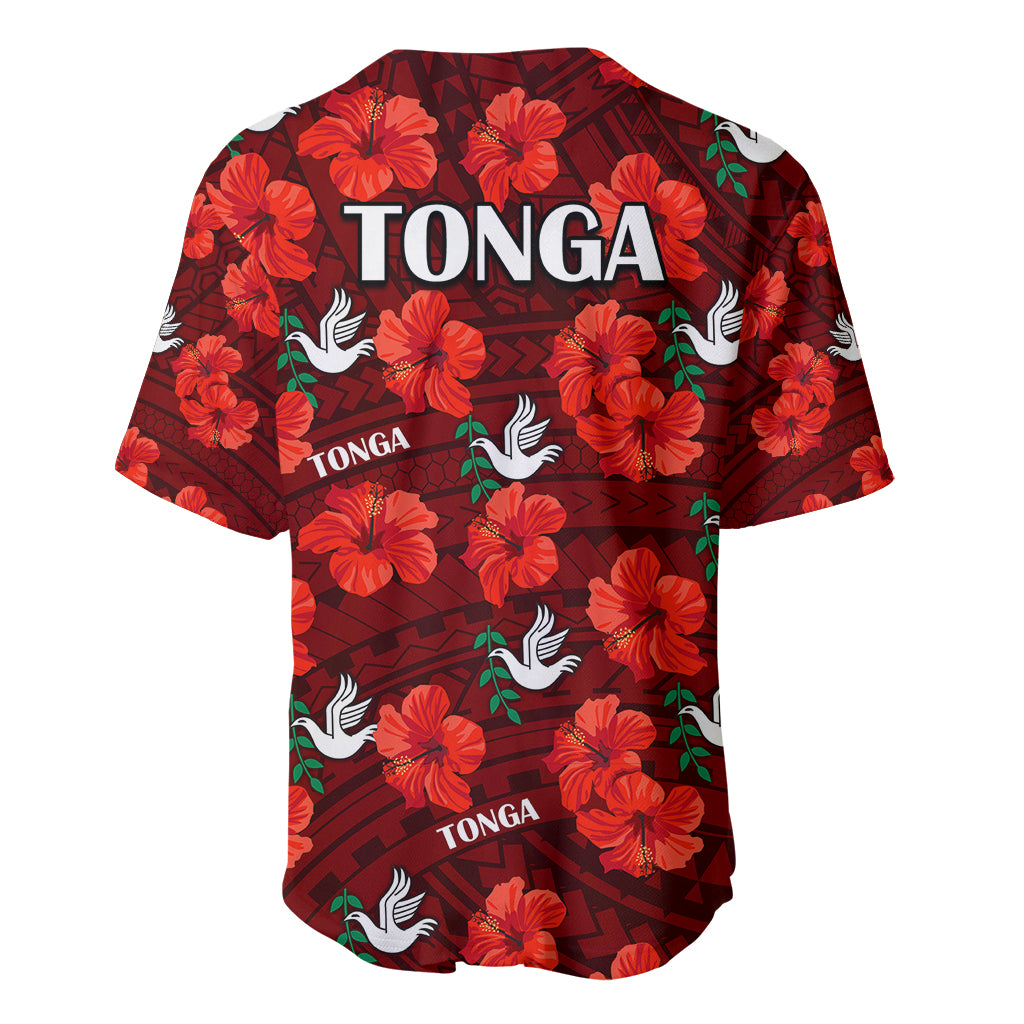 Tonga Rugby Baseball Jersey Polynesian Style With Hibiscus LT9 - Polynesian Pride