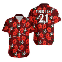 (Custom Text And Number) Tonga Rugby Hawaiian Shirt Polynesian Style With Hibiscus LT9 - Polynesian Pride