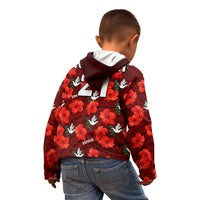 (Custom Text And Number) Tonga Rugby Kid Hoodie Polynesian Style With Hibiscus LT9 - Polynesian Pride