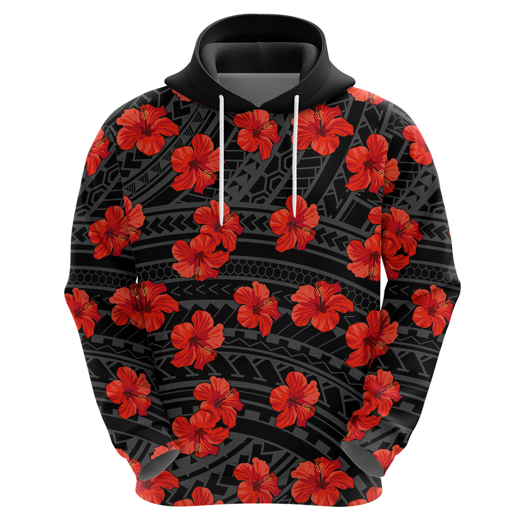 Polynesian Pride Hawaii Style With Hibiscus Hoodie Black LT9 - Polynesian Pride