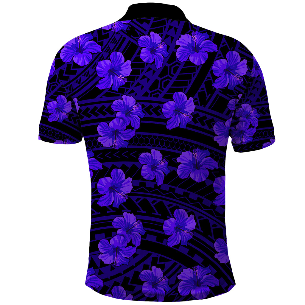 Polynesian Pride Hawaii Style With Hibiscus Polo Shirt Blue LT9 - Polynesian Pride