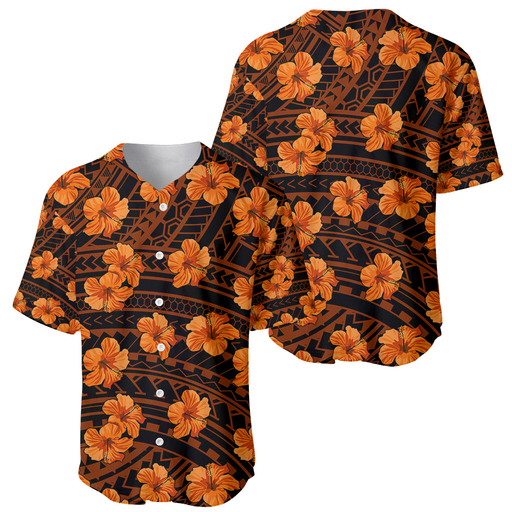 Polynesian Pride Hawaii Style With Hibiscus Baseball Jersey Gold LT9 - Polynesian Pride